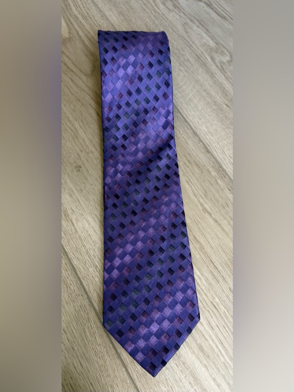 Kenneth Cole Purple Check Men's Tie